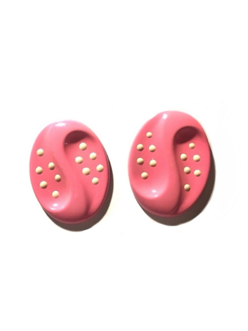 Vintage Pink Lady Swirl & Dots Statement Earrings